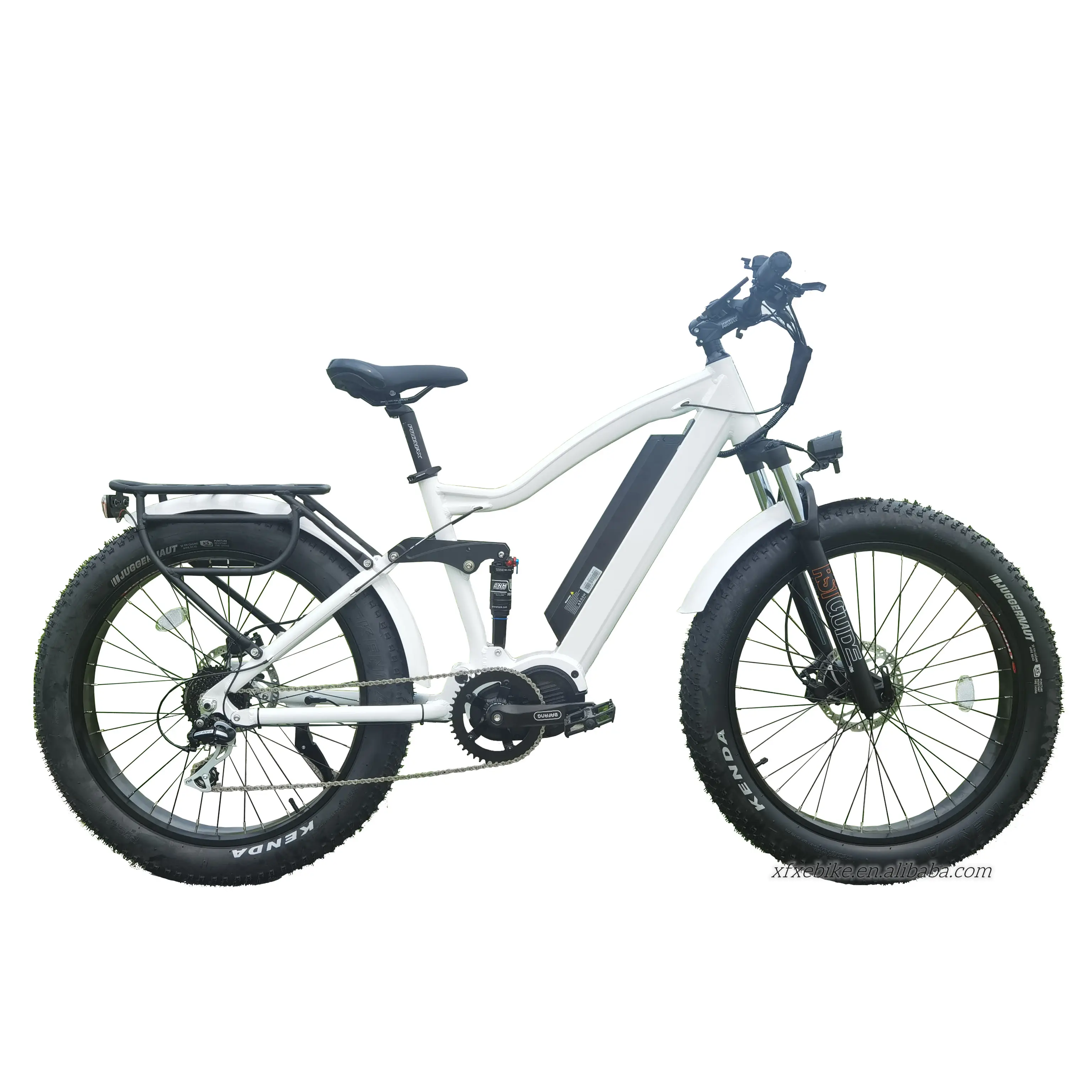 Sepeda Hibrid Elektrik, Kecepatan Tinggi E MTB 8 Ban Gemuk Suspensi Penuh 1000W Bafang M620 Mid Drive Ebike untuk Berburu