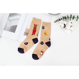 New Autumn Korean <b>Cat</b> Jacquard <b>Socks</b> Ins Trendy Mid Calf Cotton Women <b>Socks</b> - Product Image 5