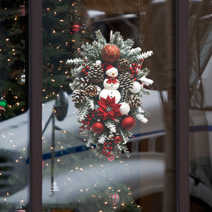 Adesivo in Vinile PVC Impermeabile <span class=keywords><strong>per</strong></span> Natale, Pupazzo di Neve Artificiale, Pallina Rossa, Decorazione <span class=keywords><strong>per</strong></span> Porta d'Ingresso e Parete, <span class=keywords><strong>per</strong></span> Casa e Hotel, <span class=keywords><strong>per</strong></span> le Feste - Product Image 4