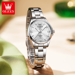 Montre à quartz lumineuse de luxe en acier inoxydable avec logo personnalisé OLEVS 3668 pour femmes étanche calendrier dame sport caractéristiques de la mode - Product Image 2