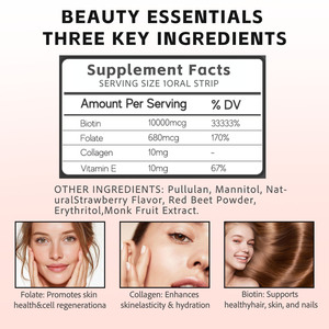 Bandelettes buccales de biotine de qualité industrielle : Améliore l'élasticité de la peau et favorise la croissance rapide des cheveux – Compléments buccaux à dissolution rapide pour le soutien beauté - Product Image 6