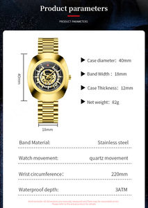 Offre Spéciale nouveau VAVA VOOM or hommes montres à Quartz étanche cadran carré 40mm 18mm largeur de bande Relojes Para Hombres 2025 - Product Image 5