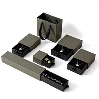 Boîte à bijoux Explosions Gris Noir pour collier, bague et boucles d'oreilles, emballage en carton, boîte à tiroir