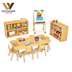 Kindergarten Daycare Furniture Wooden Design Kids Table Chair Set Nursery Childcare Center Montessori Preschool Furniture