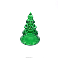 Vente en gros, décoration verte de la maison, décoration de Noël, plateaux de service en verre, arbre de Noël, tasse de cire vide, petite cloche, décor de festival