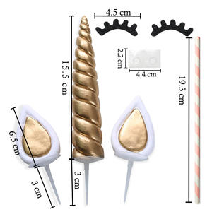 <span class=keywords><strong>Décoration</strong></span> de <span class=keywords><strong>gâteau</strong></span> <span class=keywords><strong>licorne</strong></span> réutilisable faite à la main avec cils et pile, cadeaux de fête prénatale d'anniversaire pour enfants - Product Image 6