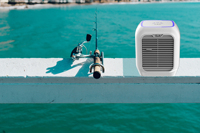 Ventilateur de climatisation portable mini tendance avec réservoir d'eau et lumière d'ambiance colorée pour usage extérieur