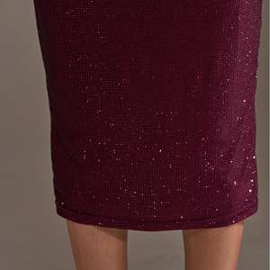 Robes de soirée mi-longues moulantes en satin personnalisées, <span class=keywords><strong>décolleté</strong></span> <span class=keywords><strong>plongeant</strong></span> drapé, taille empire, dos nu, corsage orné de strass - Product Image 6