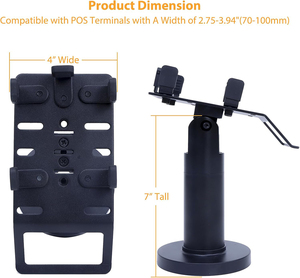New tiêm phổ thiết bị đầu cuối POS đứng thẻ tín dụng hiển thị đứng có thể điều chỉnh xoay chủ kim loại + abs nhựa đen/trắng - Product Image 2