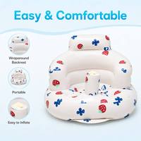 Sillón de PVC para Bebés con Bomba de Aire Integrada, Diseño de Fresa Grande, para Aprender a Sentarse y Alimentarse, Uso en Interiores y Exteriores