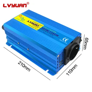 Lvyuan 오프 그리드 500 와트 피크 전력 1200w 12 볼트 DC AC 인버터에 120 볼트 AC 전원 인버터 LCD 디스플레이