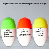 Flotteur de pêche en surfcasting à longue portée avec lumière LED jaune, phosphorescent dans le noir, bouée verticale sensible, fabriqué en ABS durable