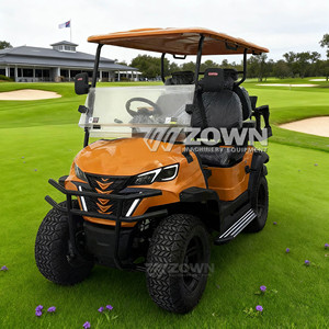 Carrito de Golf Eléctrico Todoterreno Naranja Vibrante de 4 Plazas (2+2) con Asiento Trasero Abatible, Ideal para Bodas, Resorts, Parques y Turismo, Color Personalizable - Product Image 2
