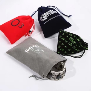 Wholesale Custom Recyclable Velvet <b>Drawstring</b> Gift Bag with Hot Stamping Logo for Jewelry Watch Eyewear <b>Bracelets</b> Earrings - Product Image 3