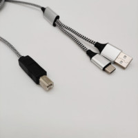 Câble d'extension USB 2.0 Type-C à charge rapide, conducteur en cuivre pur, gaine en nylon pour imprimante, ordinateur, lecteur de codes-barres, écouteurs