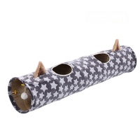 Accessoires pour animaux de compagnie, fournitures pour chats, vente en gros, tunnel interactif pour chat en peluche épais et pliable, respectueux de l'environnement