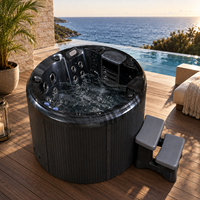 Vente flash : Spa portable pour 4 personnes, bain à remous extérieur avec couverture, massage par bulles, économie d'énergie, chauffage rapide