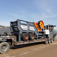 Estación de Trituración Móvil de Alta Eficiencia, Alimentador Vibratorio, Rodillo Triturador, Rodamiento para Minerales de Oro y Cobre con Motor Principal y Engranaje