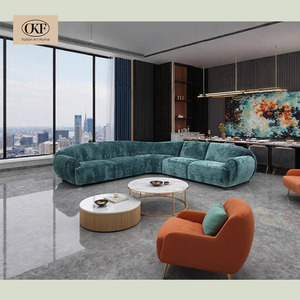 OKF Sofá Modular Inspirado EN LA Naturaleza Verde Oscuro Vintage Restaurante Cabina Relajación Perezosa Sala de Estar Sofá para Uso de Villa - Product Image 5