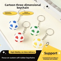 Porte-clés créatif en PVC en forme de ballon (football, basketball, tennis) – Cadeau sportif, étanche et léger – Fabriqué au Zhejiang