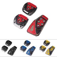 Kit de 3 pièces de couvre-pédales universels de style course pour voiture, antidérapants, en alliage d'aluminium, pour frein, embrayage et pédale d'accélérateur