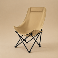 Chaise lune inclinable d'extérieur à dossier haut et pliable avec structure en acier au carbone - Chaise de détente pour le camping, les pique-niques et la plage