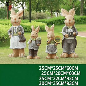 Sculpture personnalisée en fibre de verre du personnage <span class=keywords><strong>Peter</strong></span> Rabbit, grande statue de lapin de <span class=keywords><strong>dessin</strong></span> <span class=keywords><strong>animé</strong></span> pour la décoration des jardins d'enfants et des centres commerciaux - Product Image 2