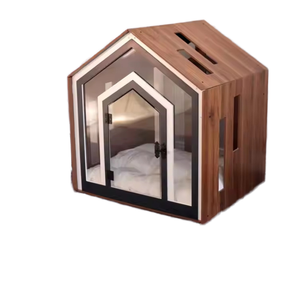 Modernes und modisches hölzernes Haustier haus für Hunde und Katzen mit einem stilvollen Familienhundezwinger-Design. - Product Image 2