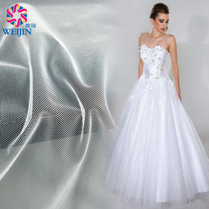 テキスタイル染色100% ナイロン20D通気性ソフトブライトメッシュネット22g 160cmホワイトチュールメッシュニット刺繍パワーメッシュ生地ドレス - Product Image 1