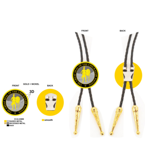 Corbatas de Bolo Personalizadas con Logotipo de <span class=keywords><strong>Halcón</strong></span> en Forma Redonda en Tono Dorado, Esmalte Suave, para Uso Mayorista - Product Image 6