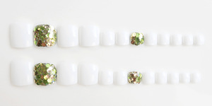 Cosyleaf - Uñas Postizas de Color Verde Blanco, Uñas Artificiales de Cobertura Completa, Uñas de Color Sólido - Product Image 3
