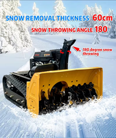 Souffleuse à neige sur chenilles à essence télécommandée avec levage à distance, certifiée CE, largeur de 1000 mm, portée de projection de neige de 12 m