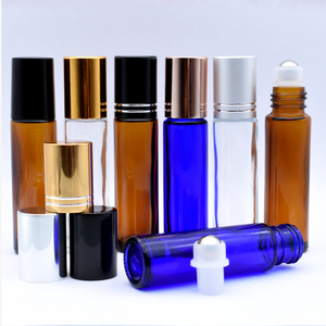 Rỗng mỹ phẩm cuộn trên chai 8 ml 10 ml cuộn trên chai nước hoa 10 ml hổ phách kính cuộn trên chai với con lăn thép bóng đen cap - Product Image 5