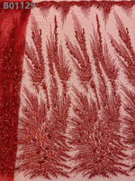 Tissu en dentelle française brodé de sequins africains écologiques en gros pour robes de soirée