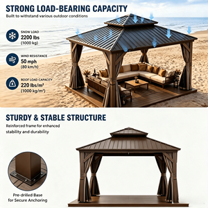 Gazebo Elettrico di Lusso Moderno in Alluminio con Tetto Rigido, Padiglione per Esterni per Tutte le Stagioni, Impermeabile, per Balcone, Patio e Giardino - Product Image 3