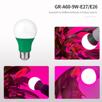 Ampoule LED de culture intérieure A60 220-240V 660nm+450nm Spectre complet A19 9W CRI 80 élevé