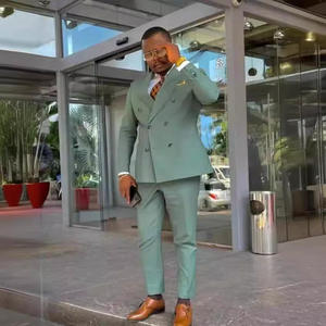 Double Breasted Bruiloft Bruidegom Smoking Jurk Formele Op Maat Gemaakte Blazer Slim Fit 2-delige Broek Pak - Product Image 4