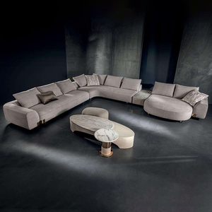 Juego de Sofás Modulares en Forma de <span class=keywords><strong>L</strong></span> para el Hogar Moderno, Muebles de Diseño Italiano, Sofá de Esquina para Sala de Estar, Sofá Seccional de Tela de Lujo - Product Image 3