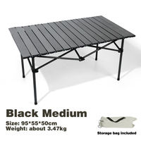 Table de Camping Pliante Portable en Aluminium Type « Egg Roll » pour Pique-Nique et Extérieur, avec Chaises