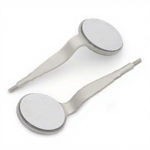 Miroirs buccaux en acier double face #4 Miroir dentaire manuel à surface frontale en rhodium - Product Image 1