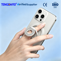Support de téléphone magnétique pliable à double anneau en alliage avec rotation à 360° et fixation flexible pour bureau (multifonctionnel)