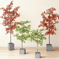 Arbre Bonsaï artificiel en érable rouge avec pot, 120-210 cm, plante artificielle réaliste, décoration pour la maison, le bureau, le mariage