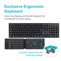 Keyboard Mini Isi Ulang untuk Rumah, Kantor, Bisnis, iPhone, iPad, Tablet, Portabel, Lipat, Nirkabel BT 2.4G, Keyboard Gaming