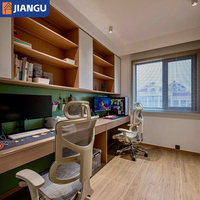 Bureau d'ordinateur personnalisé intégré au mur pour le bureau à domicile avec étagère ouverte