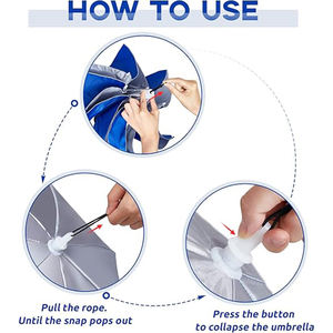 Chapeau <span class=keywords><strong>parapluie</strong></span> Protection UV étanche pliable <span class=keywords><strong>mains</strong></span> <span class=keywords><strong>libres</strong></span> pour adultes enfants pêche jardinage <span class=keywords><strong>randonnée</strong></span> plage Camping Golf extérieur - Product Image 2