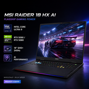 Portátil para juegos MSI Raider 18 Pro AI 2025 con Intel Ultra 9, AMD R9, 64 GB, SSD de 4 TB, RTX 5090, pantalla Mini LED AI de 18 pulgadas, 3.8K, 120 Hz - Product Image 1