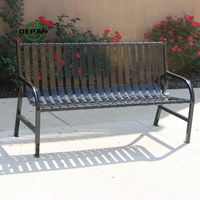 Banc public en acier robuste pour extérieur, idéal pour parcs, jardins et patios