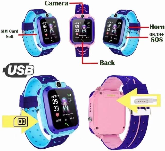 Waterproof Sim Card GPS Tracker Bracelet Kids Smart Watch for Kids With Games