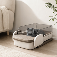 Bac à litière automatique haute capacité pour chat avec capteurs de sécurité, en acier inoxydable, anti-odeur, facile à nettoyer, écologique, pour les foyers multi-chats