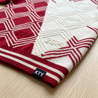 Pull à col rond pour homme avec logo personnalisé, design jacquard, manches courtes, lignes géométriques, pull à manches courtes pour homme
